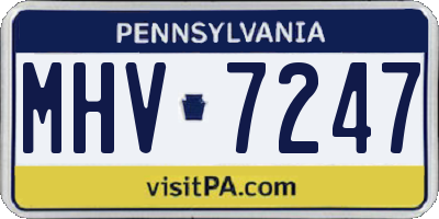 PA license plate MHV7247