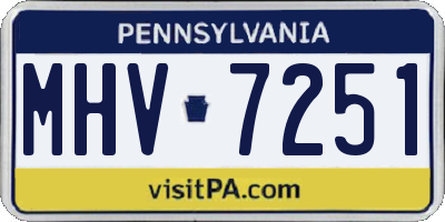 PA license plate MHV7251