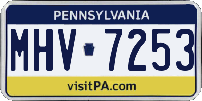 PA license plate MHV7253