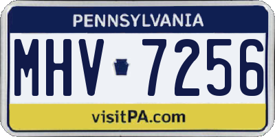 PA license plate MHV7256