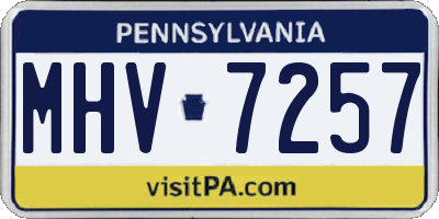 PA license plate MHV7257