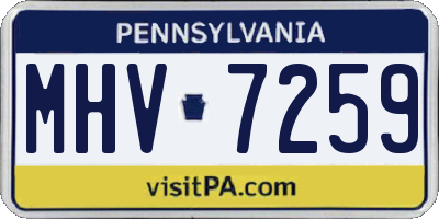 PA license plate MHV7259