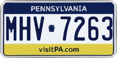 PA license plate MHV7263