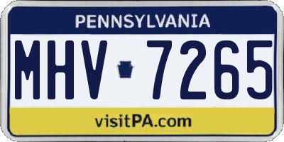 PA license plate MHV7265