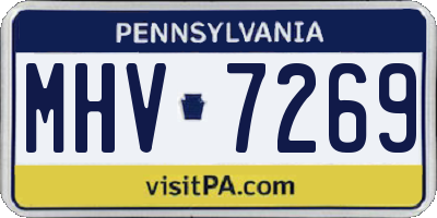 PA license plate MHV7269