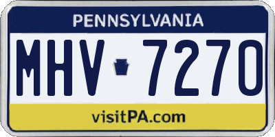 PA license plate MHV7270