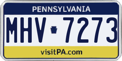 PA license plate MHV7273
