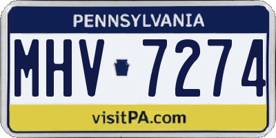 PA license plate MHV7274