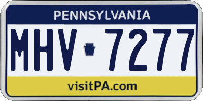 PA license plate MHV7277