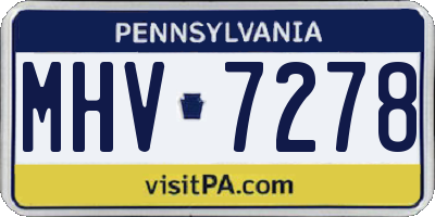 PA license plate MHV7278