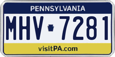 PA license plate MHV7281