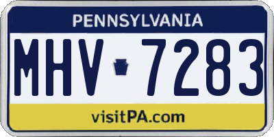 PA license plate MHV7283
