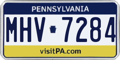 PA license plate MHV7284