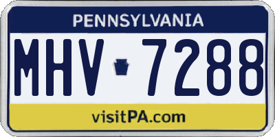 PA license plate MHV7288