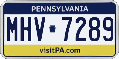 PA license plate MHV7289