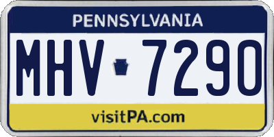 PA license plate MHV7290