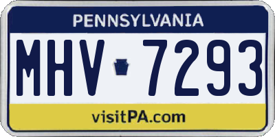 PA license plate MHV7293