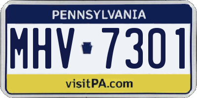 PA license plate MHV7301
