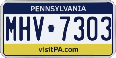 PA license plate MHV7303