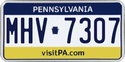 PA license plate MHV7307