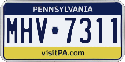 PA license plate MHV7311