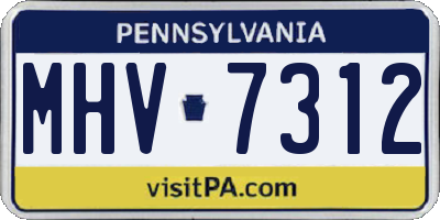 PA license plate MHV7312