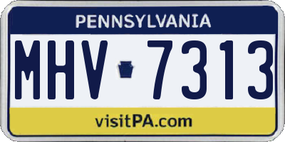 PA license plate MHV7313