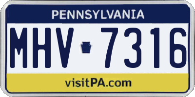 PA license plate MHV7316