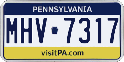 PA license plate MHV7317