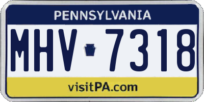 PA license plate MHV7318