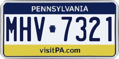 PA license plate MHV7321