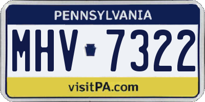 PA license plate MHV7322