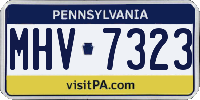 PA license plate MHV7323