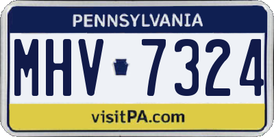 PA license plate MHV7324