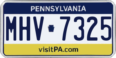 PA license plate MHV7325