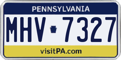 PA license plate MHV7327