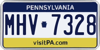 PA license plate MHV7328