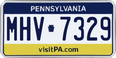 PA license plate MHV7329