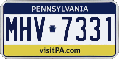 PA license plate MHV7331