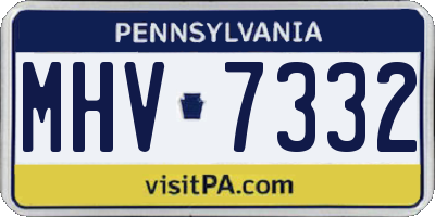 PA license plate MHV7332