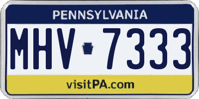 PA license plate MHV7333