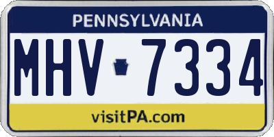 PA license plate MHV7334