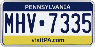 PA license plate MHV7335