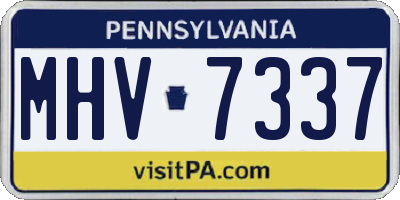 PA license plate MHV7337