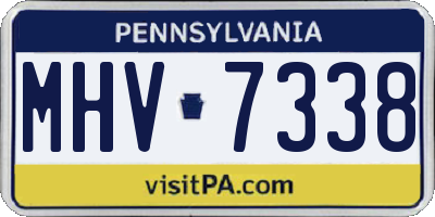 PA license plate MHV7338
