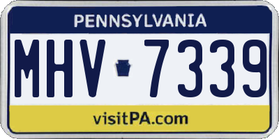 PA license plate MHV7339