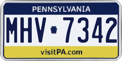 PA license plate MHV7342