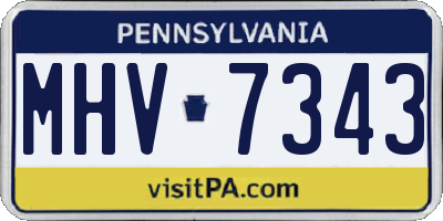 PA license plate MHV7343