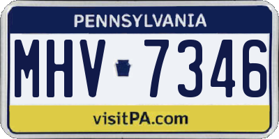 PA license plate MHV7346