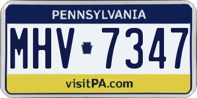PA license plate MHV7347